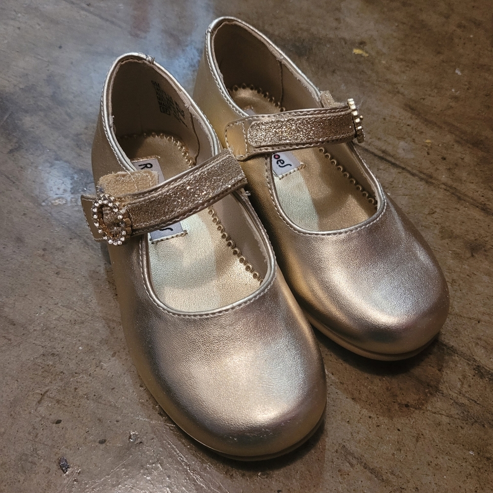 Gold Kids Mary Jane Shoes